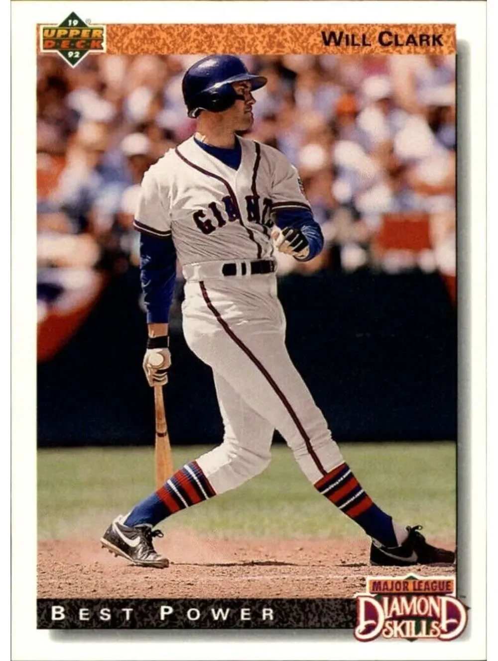 Will Clark 1992 Upper Deck MLB #718 Diamond Skills Baseball Card SF Giants